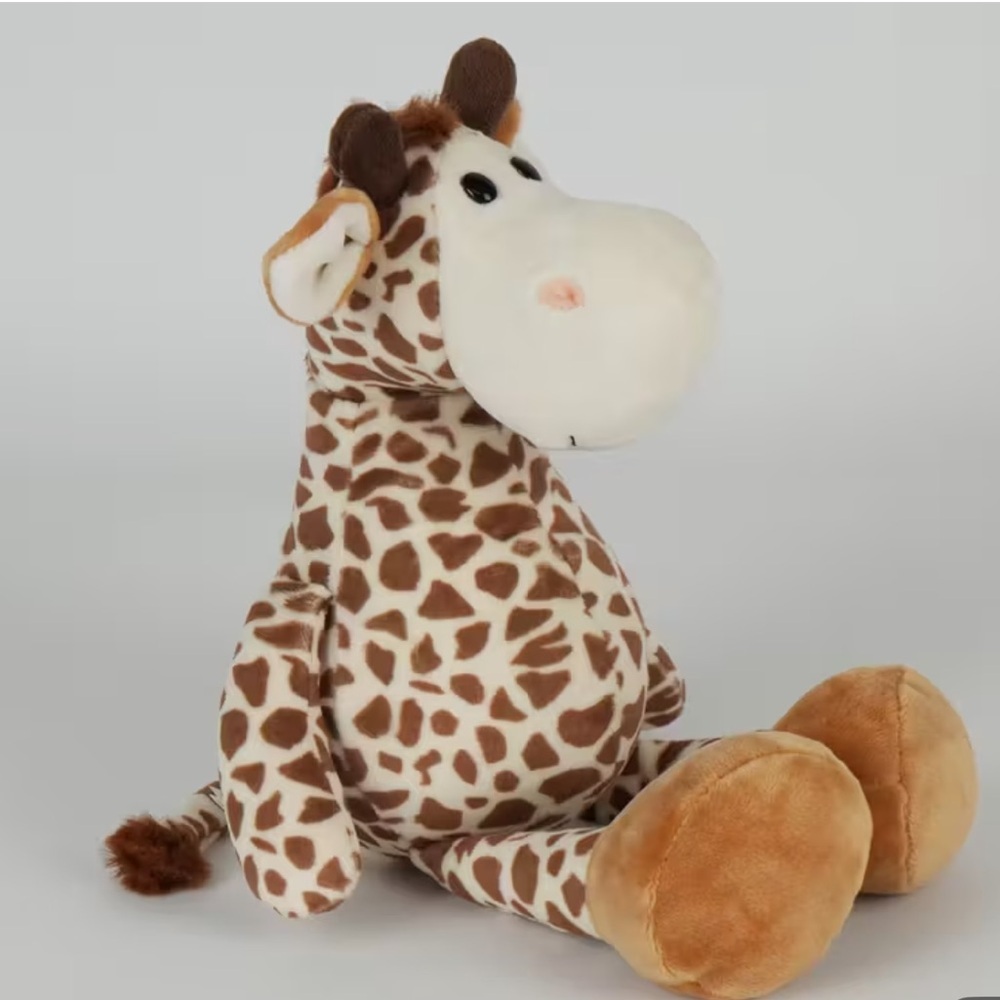 Sit Upright Giraffe Plush Toy in Brown and Cream with Bean Bag to sit upright 8” - Picture 2 of 12